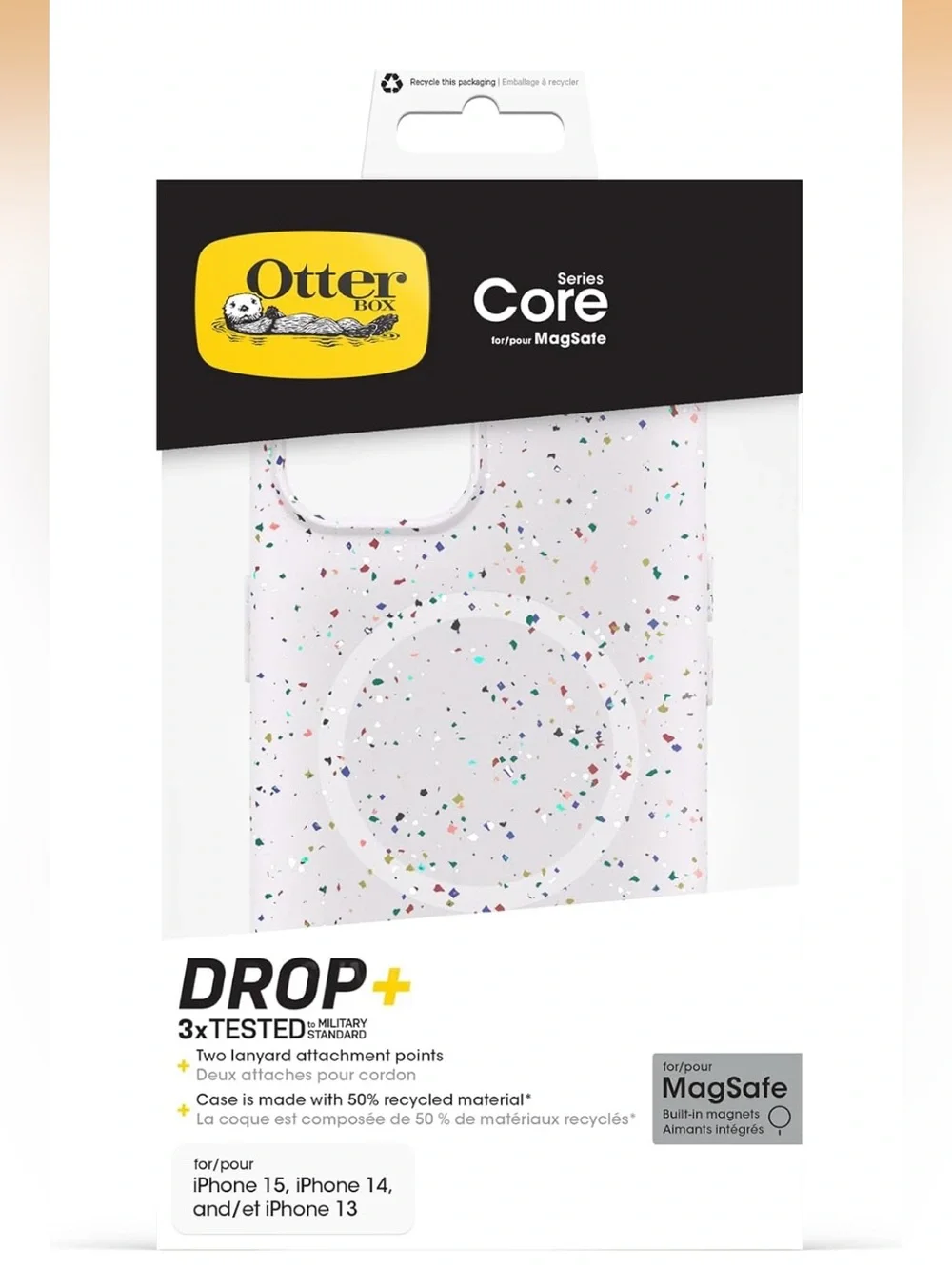 EUC OtterBox Case: Core Series for iPhone 16e, 15, 14, & 13 in Sprinkles White